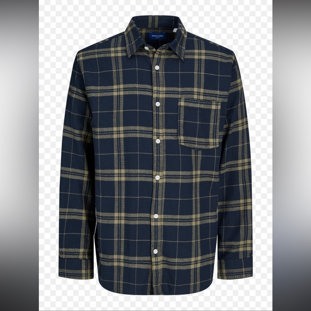 Jack & Jones Men’s Button Down Flannel Shirt - Picture 3 of 14